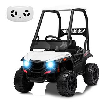 Kids Ride On UTV Remote Control 390W Dual Motor 12V Electric Car LED Storage Bin USB Aux