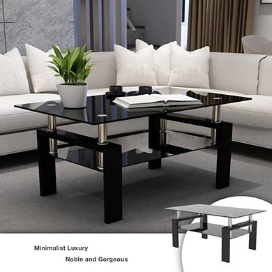 CLASSIC TEMPERED GLASS COFFEE TABLE