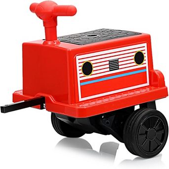 12V 2Seater Kids Train Adjustable Seat Storage Music 2Speed Electric Car for Ages 3+