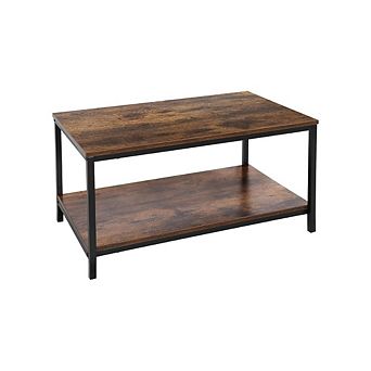 2 tier INDUSTRIAL COFFEE TABLE WITH STORAGE