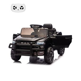 Electric Kids Car Licensed RAM 12V Ride On Truck Remote Control Music 3 Speeds LED Lights Suspension