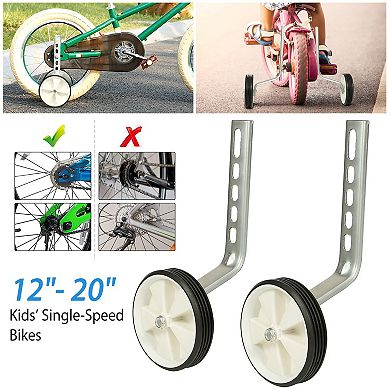Adjustable Bicycle Training Wheels for Kids Stabilizer Wheels for 12"20" Bikes