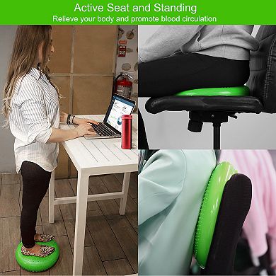 Inflatable Balance Disc Wobble Cushion with Air Pump Fitness, Exercise & Stability Trainer