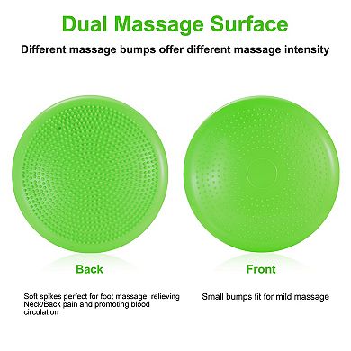 Inflatable Balance Disc Wobble Cushion with Air Pump Fitness, Exercise & Stability Trainer