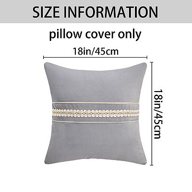 Set of 2 Soft Decorative Throw Pillow Cover Cute Embroidery Pattern Pillow Cases 18x18 Inch