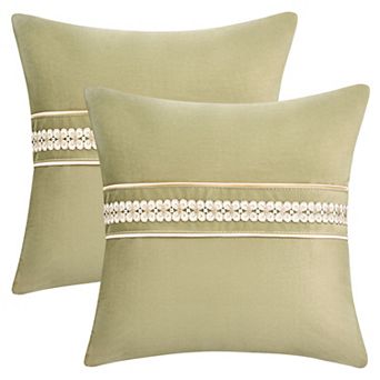 Set of 2 Soft Decorative Throw Pillow Cover Cute Embroidery Pattern Pillow Cases 18x18 Inch