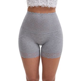 Women's Wide Lace Trim High-Waisted Shaping Panties Tummy Control Hip-Lifting Breathable Shapewear