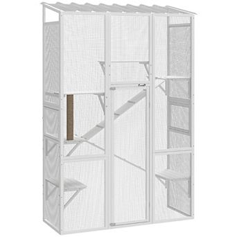 PawHut Outdoor Catio Cat Enclosure w/ Platforms, Scratching Post