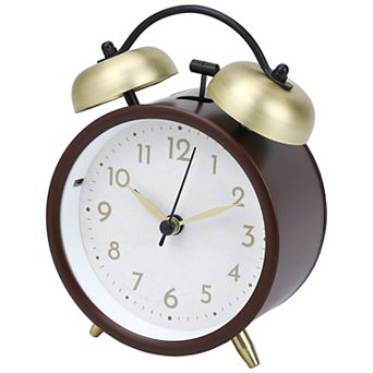 Minimalist Style Alarm Clock, Durable Metal Casing, Loud Alarms for Heavy Sleepers 3.8"x2.2"x5.3"