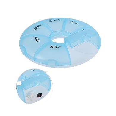 Lightweight 7 Grids Circular Pill Case for Travel 2Pcs