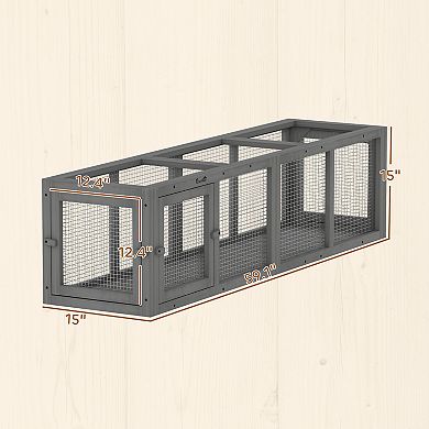 PawHut Outdoor Cat Tunnel, Extendable Pet Enclosure with 3 Doors,