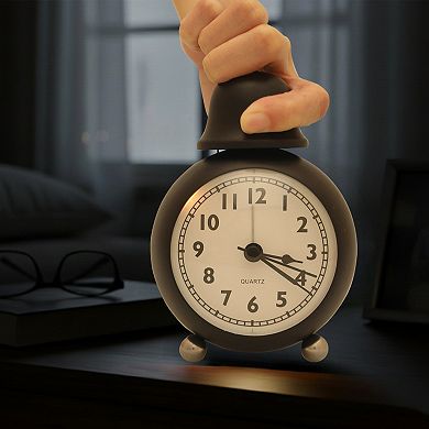 Spherical Alarm Clock, Single Bell Design, Loud Alarm, Bell on Top for Bedroom 3.3"x2.4"x5.1"