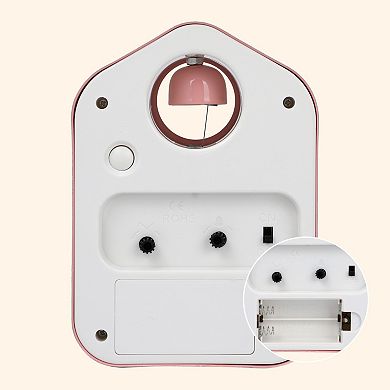 Square Wall Alarm Clock, Non-Tick Movement, Round Bell Design Night Light for Bedroom 3.9"x2.0"x5.5"