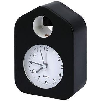 Square Wall Alarm Clock, Non-Tick Movement, Round Bell Design Night Light for Bedroom 3.9"x2.0"x5.5"