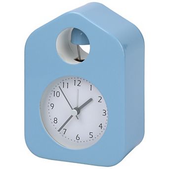 Square Wall Alarm Clock, Non-Tick Movement, Round Bell Design Night Light for Bedroom 3.9"x2.0"x5.5"