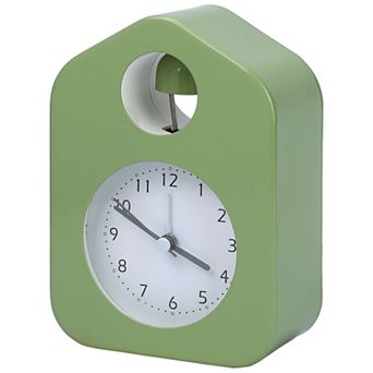 Square Wall Alarm Clock, Non-Tick Movement, Round Bell Design Night Light for Bedroom 3.9"x2.0"x5.5"
