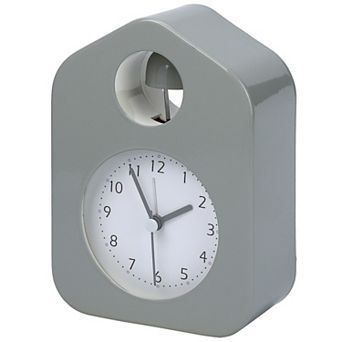 Square Wall Alarm Clock, Non-Tick Movement, Round Bell Design Night Light for Bedroom 3.9"x2.0"x5.5"