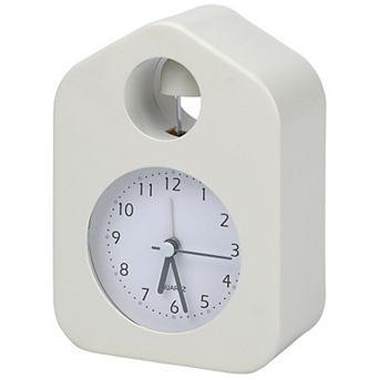 Square Wall Alarm Clock, Non-Tick Movement, Round Bell Design Night Light for Bedroom 3.9"x2.0"x5.5"