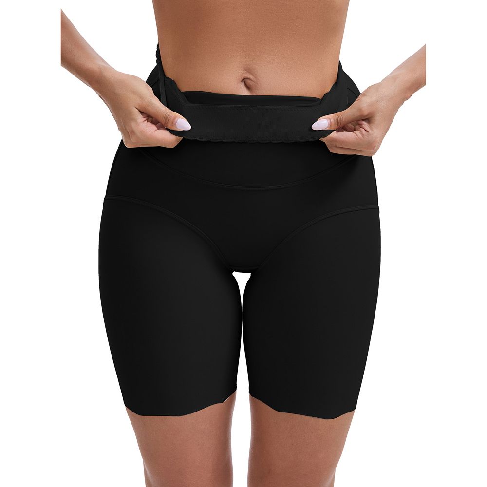 Women's High Rise Tummy Control Shaping Boyshorts Ice Silk Elastic Hip ...