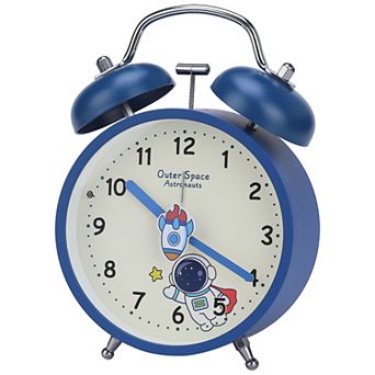 Desk Alarm Clock, Astronaut Pattern, Loud Alarms, Non-Tick, Night Light for Teens 4.2"x2.1"x6.4"