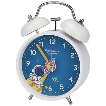 Desk Alarm Clock, Astronaut Pattern, Loud Alarms, Non-Tick, Night Light for Teens 4.2"x2.1"x6.4"