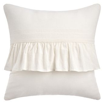 1 pc Boho Solid Throw Pillow Covers Ruffles Decorative Cushion Cases for Sofa Home Decor 18x18 Inch