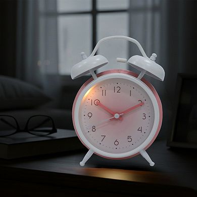 Gradient Design Alarm Clock, Traditional Dual Bell Design, Loud Alarm, for Bedroom 4.6"x2.2"x6.3"