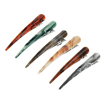 6 pc Long Metal Duckbill Hair Clips Crocodile Clips 0.83"