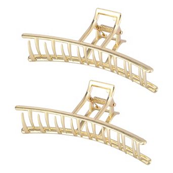 4.5 Inch Women Medium Metal Hair Claw Hair Barrettes Clips Arc Shaped Line Claw 2 pc