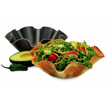 Non Stick Carbon Steel Tortilla Bowl Maker - 4 pc Set for Tacos & Salads, 7 Inch Oven Pans
