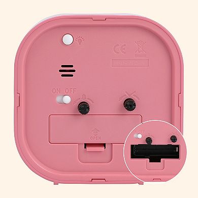 Rounded Square Desk Alarm Clock, Cute Animal Cartoon Patterns, Non-Tick for Office 4.1"x1.9"x4.3"