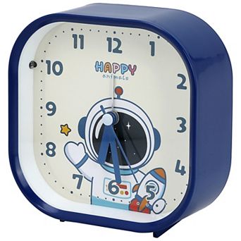Rounded Square Desk Alarm Clock, Cute Animal Cartoon Patterns, Non-Tick for Office 4.1"x1.9"x4.3"