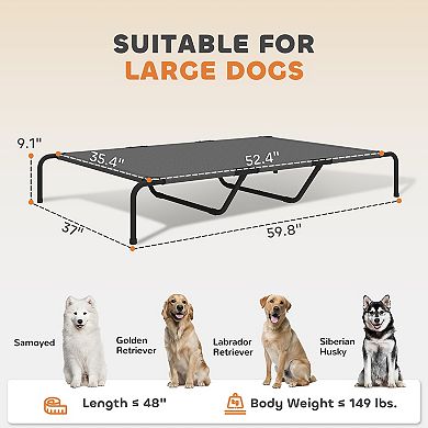 PawHut Elevated Dog Bed Outdoor Dog Bed for Large Breeds 59.8"