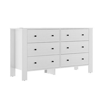 6 Drawer Dresser for Bedroom, Modern Wide Dresser Organizer with Storage Drawers