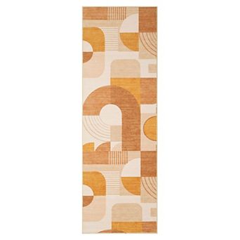 Area Rugs for Living Room, Boho Geometric Washable Rug for Bedroom Entryway Low Pile Indoor Rugs