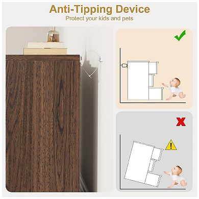 3 Drawer Dresser for Bedroom, Walnut Nightstand 3 Chest of Drawers with Large Storage