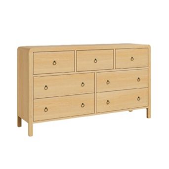 7 Drawer Dresser for Bedroom, Wooden Chest of Dressers for Deep Drawers