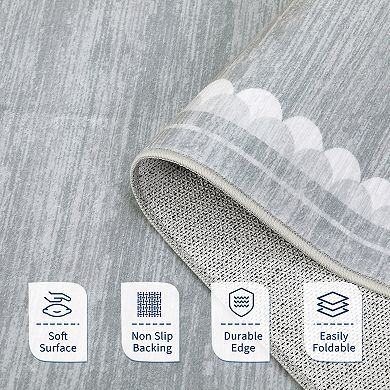 Modern Solid Color Area Rug Machine Washable Low Plile Non Slip Carpet for Bedroom Playroom Kitchen