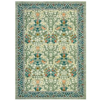 Pastoral Flower Print Area Rug for Living Room Washable Non Slip Low Pile Rug for Farmhouse Bedroom
