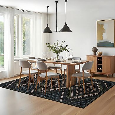 Garvee Geometric Area Rug Machine Washable Non Slip Soft Low Pile Floor Rug for Modern Living Space