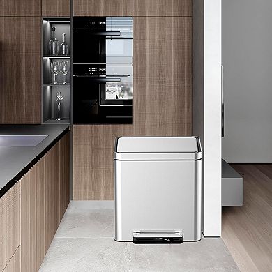 10.6 Gallons Stainless Steel Step Trash Can