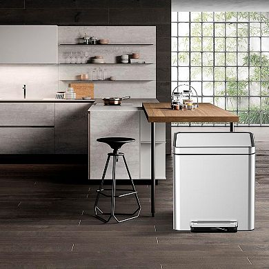 10.6 Gallons Stainless Steel Step Trash Can