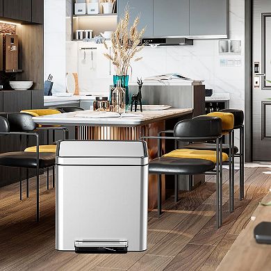 10.6 Gallons Stainless Steel Step Trash Can