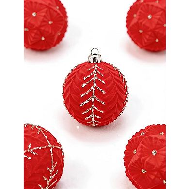 3.15 Inch Christmas Decorations Christmas Tree Decorations 12-Pack Flocked & Hand