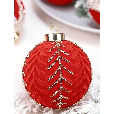 3.15 Inch Christmas Decorations Christmas Tree Decorations 12-Pack Flocked & Hand