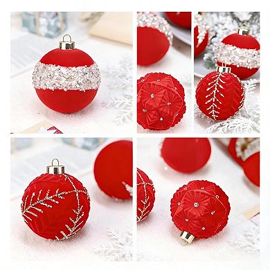 3.15 Inch Christmas Decorations Christmas Tree Decorations 12-Pack Flocked & Hand