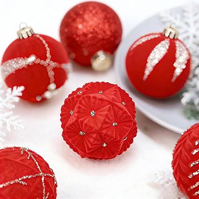 3.15 Inch Christmas Decorations Christmas Tree Decorations 12-Pack Flocked & Hand