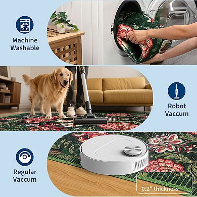 Pastoral Summer Meadow Washable Area Rug Soft Ultra Thin Non Slip Rug for Modern Living Space Decor