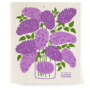 Lilacs Dish Towel + Sponge Cloth Gift Set