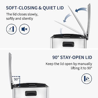 16 Gallon Dual Compartment Step Trash Can